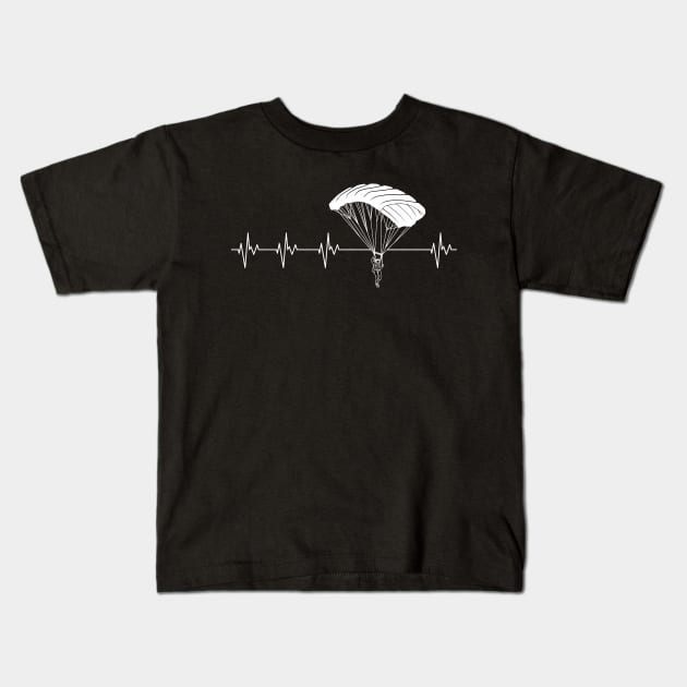 Skydiving heartbeat Kids T-Shirt by captainmood